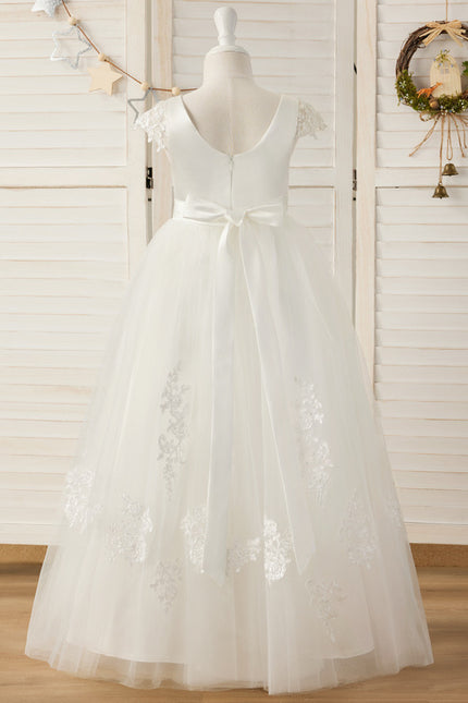 Robe Dentelle Nuptiale Enfant Tulle - gallery 8