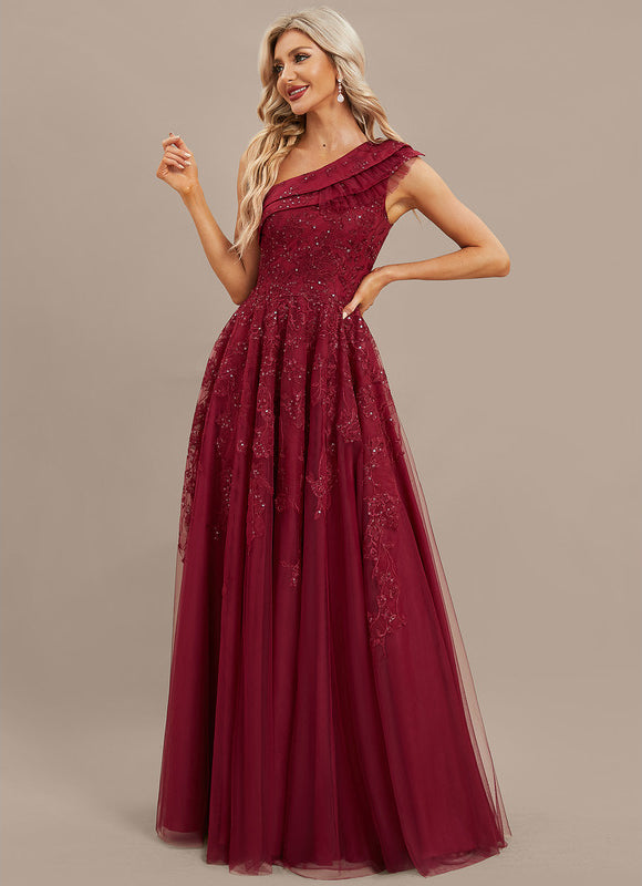 Robe Dentelle Bordeaux Scintillante - gallery 4