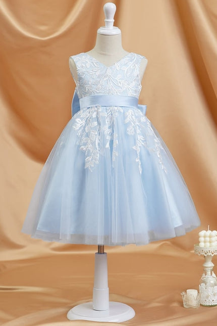 Robe Dentelle Bleu Ciel Tulle - gallery 3