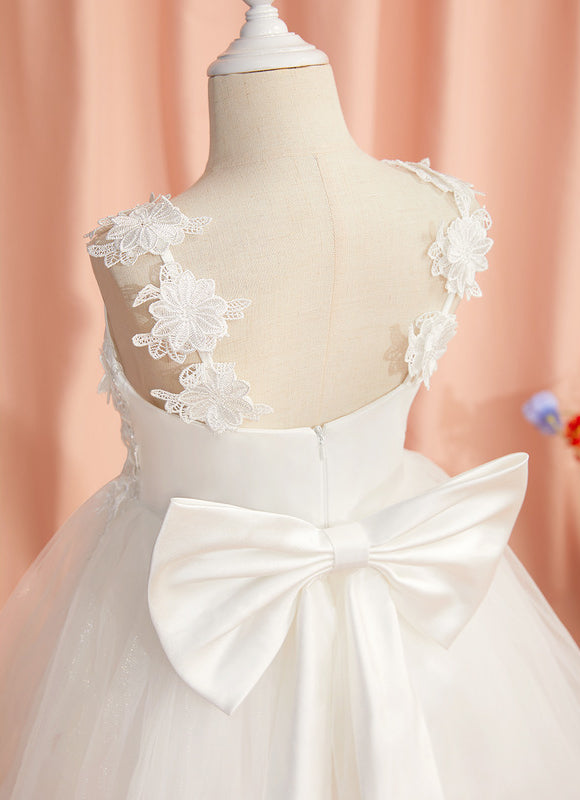 Robe Dentelle Enfant Tulle Floral - gallery 5