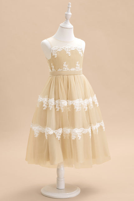 Robe Dentelle Dorée Délicate - gallery 4