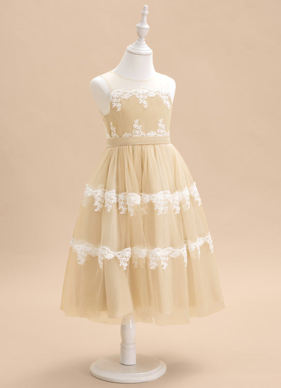 Robe Dentelle Dorée Délicate - gallery 4