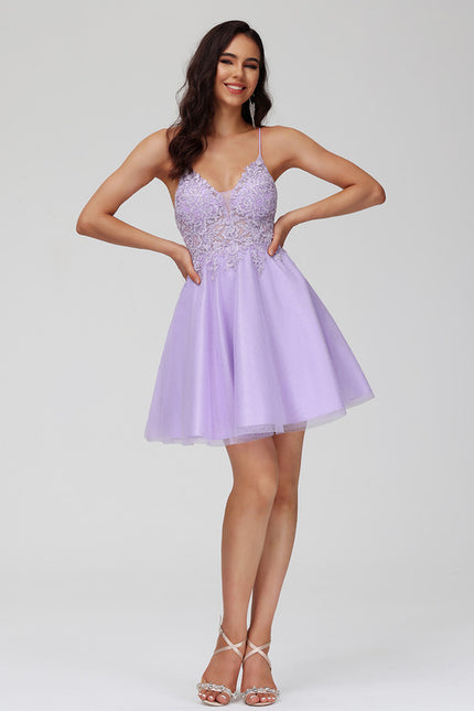 Robe Dentelle Tulle Lilas - gallery 6