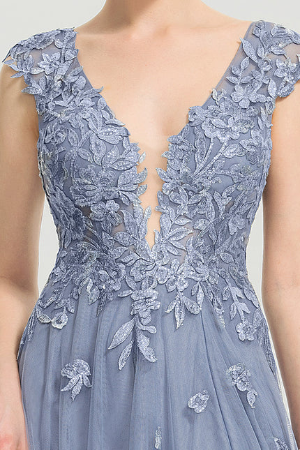 Robe Dentelle Grise Élégante - gallery 6