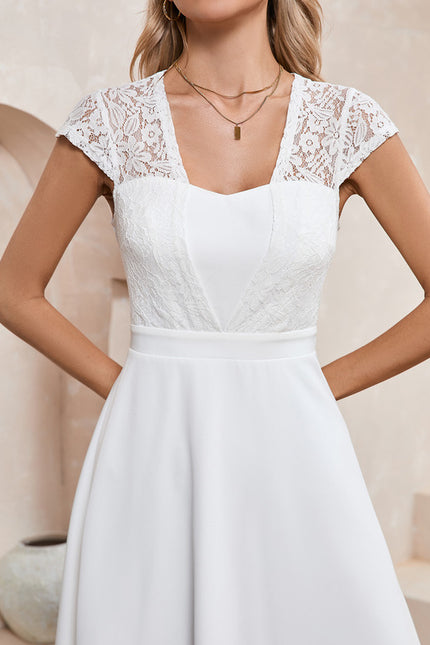 Robe Dentelle Élégante Blanche - gallery 4