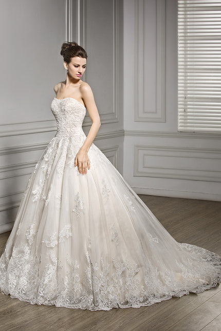 Robe Dentelle Écrue Élégante - gallery 3