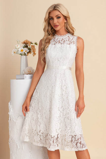 Robe Blanche Dentelle Romantique - gallery 1