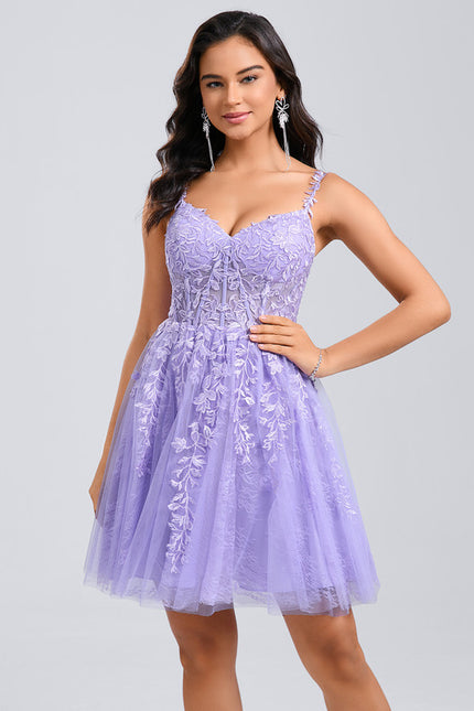 Robe Dentelle Courte Tulle Floral - gallery 3