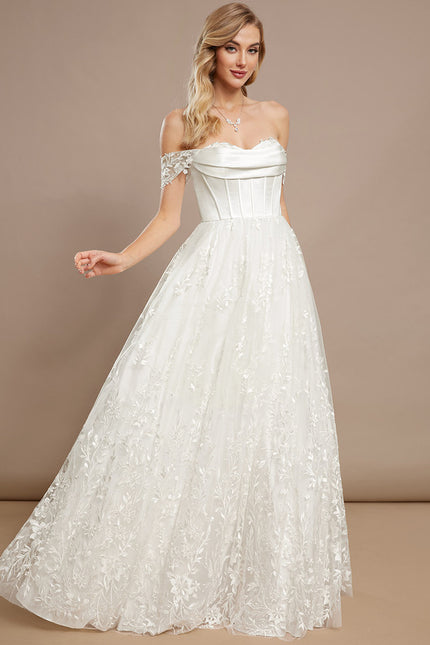 Robe Dentelle Satinée Florale - gallery 3