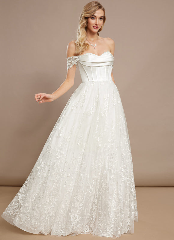 Robe Dentelle Satinée Florale - gallery 3