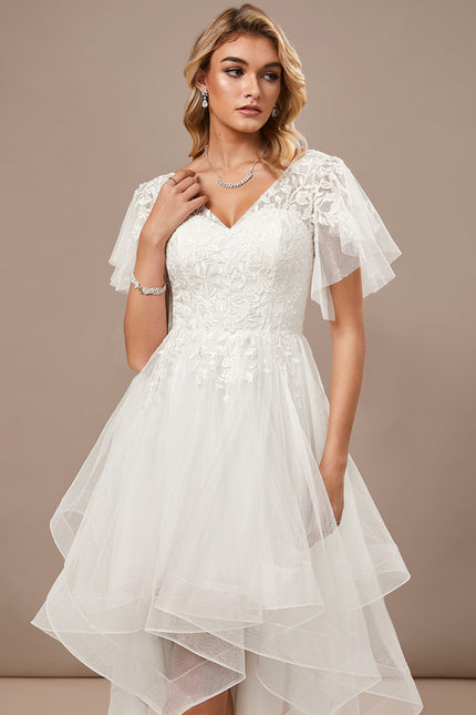Robe Blanche Voile Et Dentelle - gallery 4
