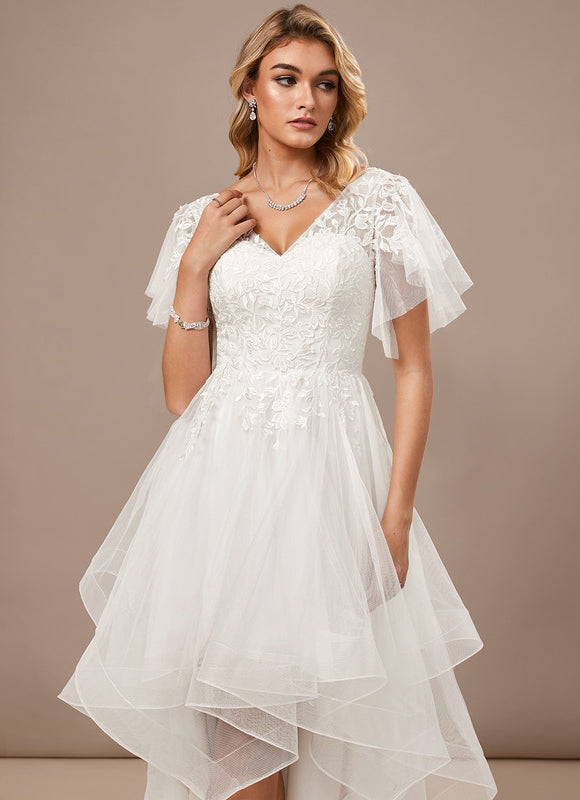 Robe Blanche Voile Et Dentelle - gallery 4
