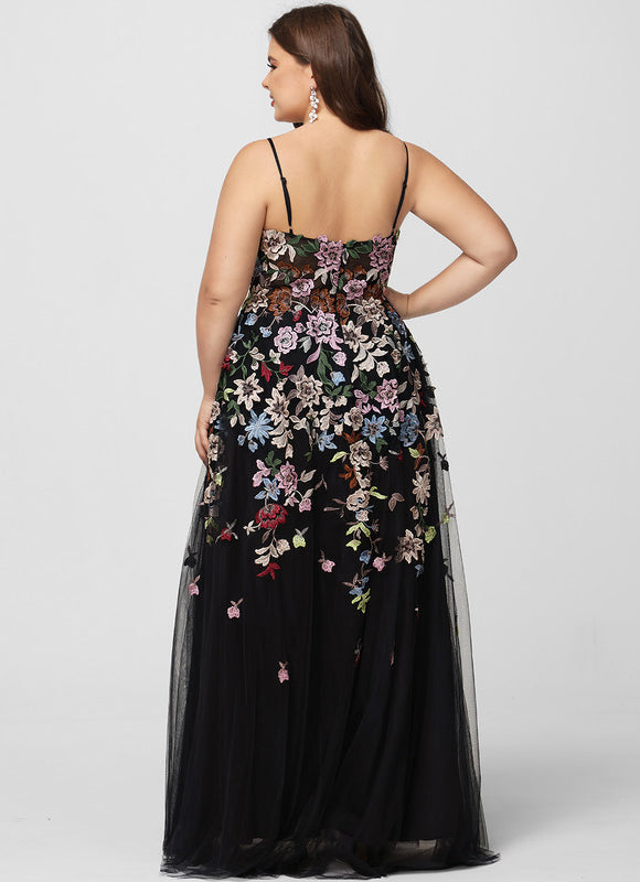 Robe Dentelle Florale En Tulle - gallery 7