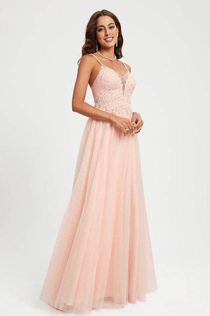 Robe Dentelle Élégante Rose - gallery 2