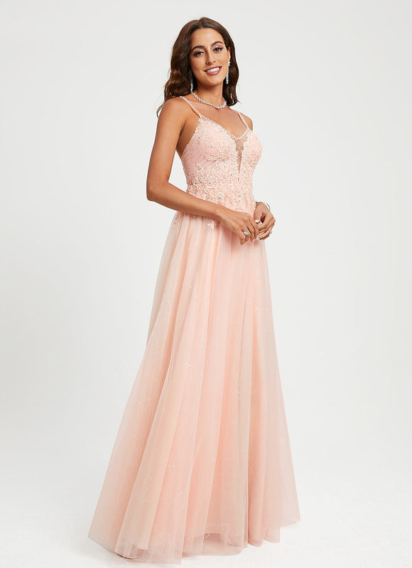 Robe Dentelle Élégante Rose - gallery 2