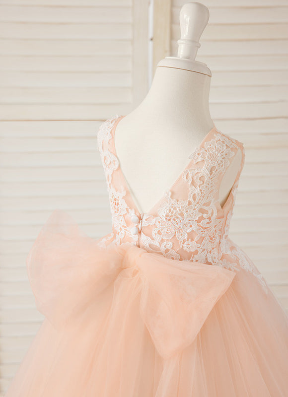 Robe Demoiselle D'Honneur Dentelle Rose - gallery 2