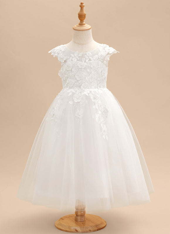 Robe Dentelle Enfant Blanche Florale - gallery 2