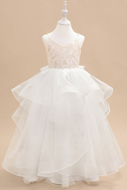 Robe Dentelle Tulle Volants - gallery 2