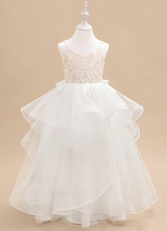 Robe Dentelle Tulle Volants - gallery 2