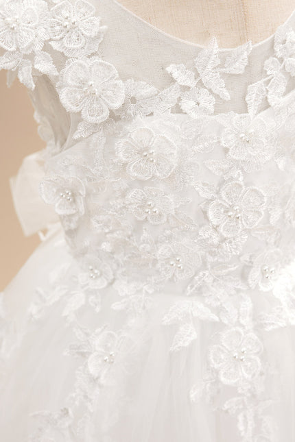 Robe Dentelle Enfant Blanche Florale - gallery 7