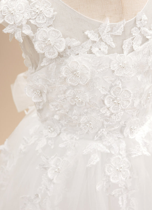 Robe Dentelle Enfant Blanche Florale - gallery 7