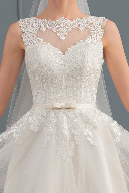 Robe Dentelle Satinée Éclairée - gallery 2