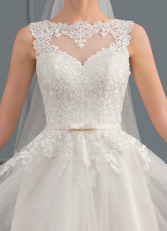 Robe Dentelle Satinée Éclairée - gallery 2
