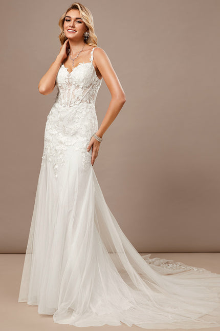 Robe Dentelle Sirène Tulle Floral