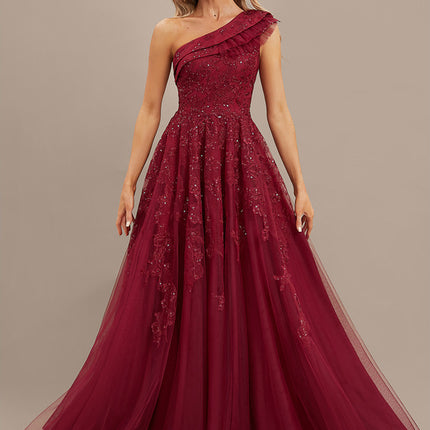 Robe Dentelle Bordeaux Scintillante