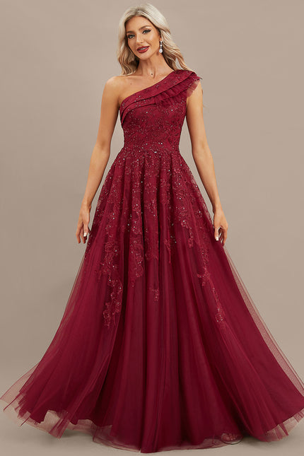 Robe Dentelle Bordeaux Scintillante