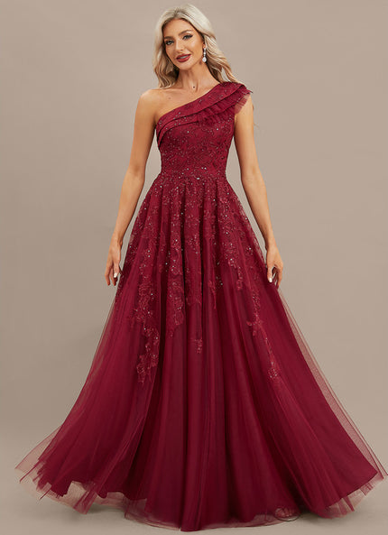 Robe Dentelle Bordeaux Scintillante