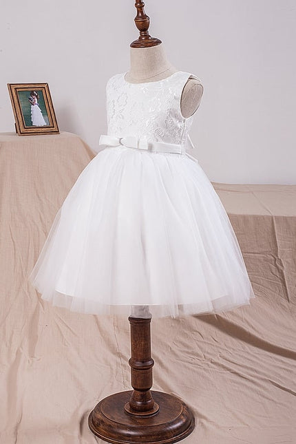 Robe Dentelle Enfant Blanche Tulle - gallery 2