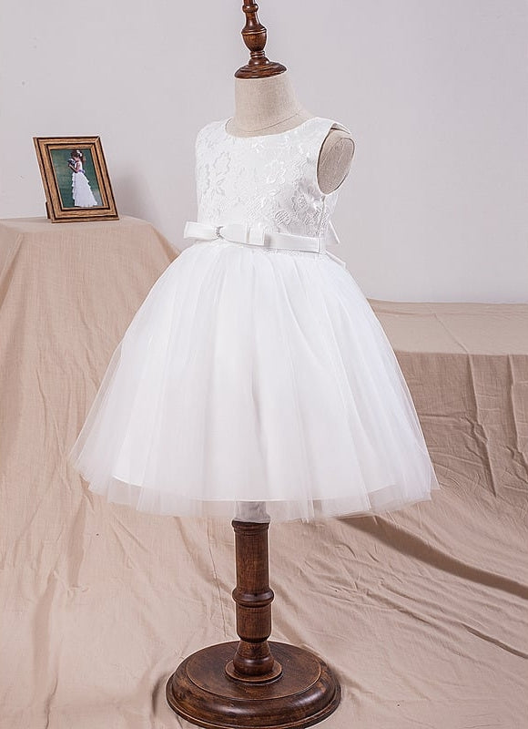 Robe Dentelle Enfant Blanche Tulle - gallery 2