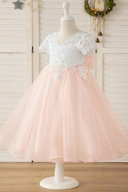 Robe Dentelle Rose Vaporeuse - gallery 5