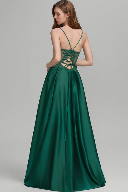 Robe Fendue Dentelle - gallery 1