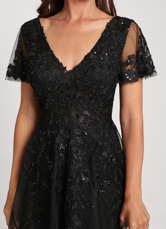 Robe Dentelle Éclat Tulle Nocturne - gallery 3