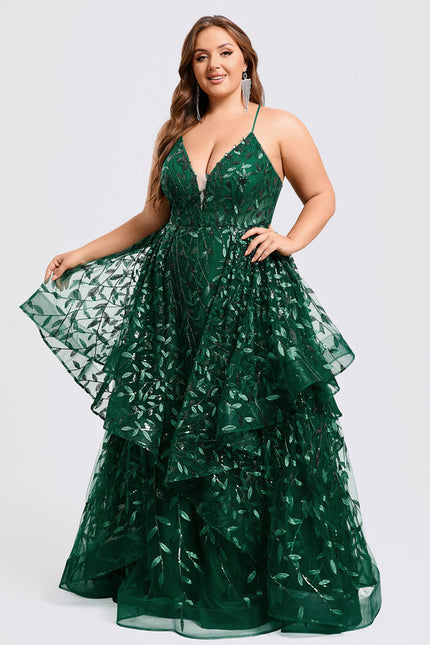 Robe Dentelle Émeraude Festonnée - gallery 8
