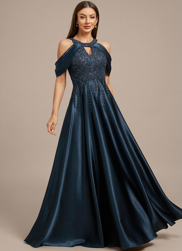 Robe Dentelle Satin Émeraude - gallery 5