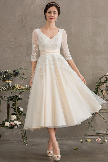 Robe Dentelle Écrue Tulle - gallery 3