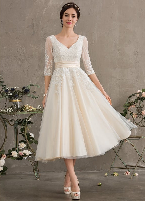 Robe Dentelle Écrue Tulle - gallery 3
