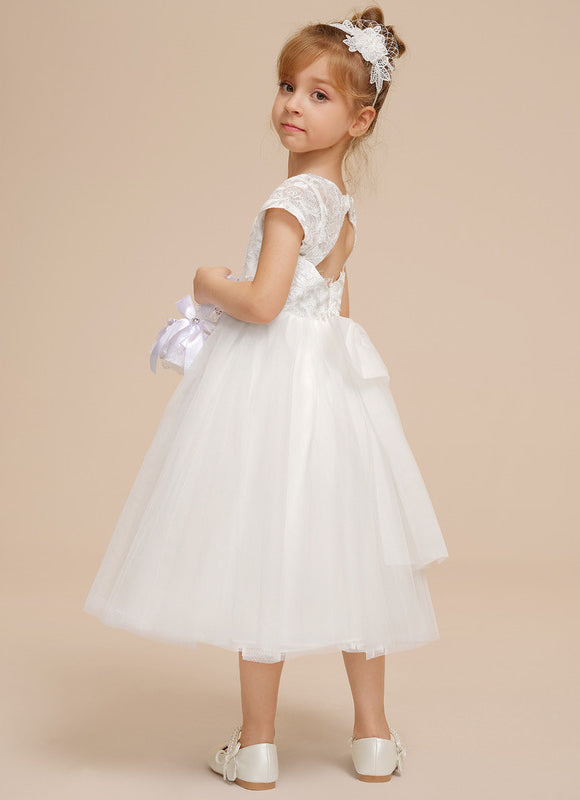 Robe Dentelle Tulle Blanc Festif - gallery 7