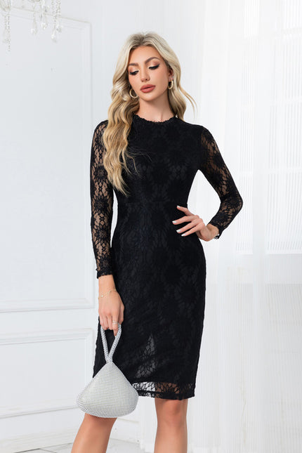 Robe Dentelle Noire Élégante - gallery 5
