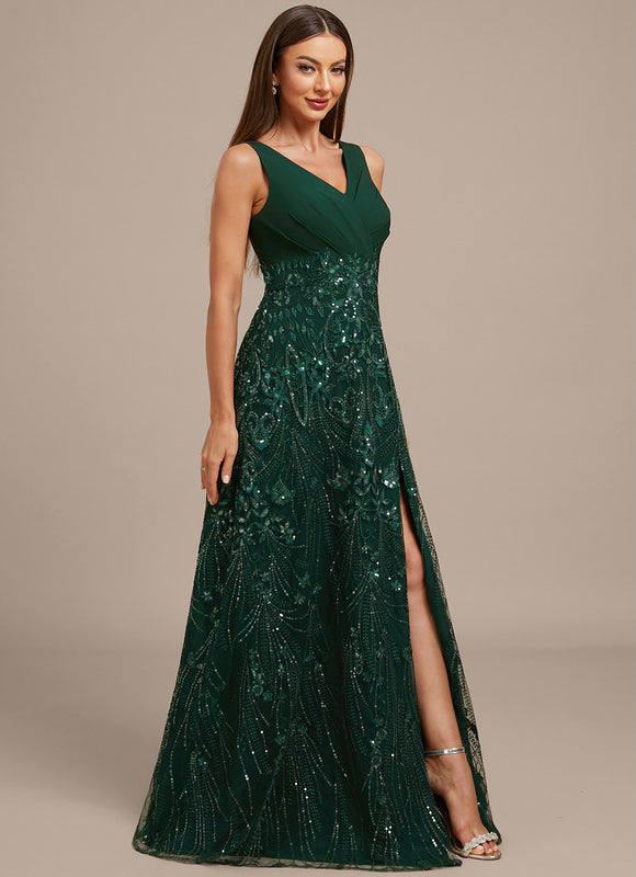 Robe Dentelle Soirée Scintillante - gallery 5