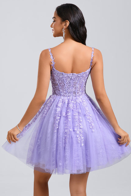 Robe Dentelle Courte Tulle Floral - gallery 6
