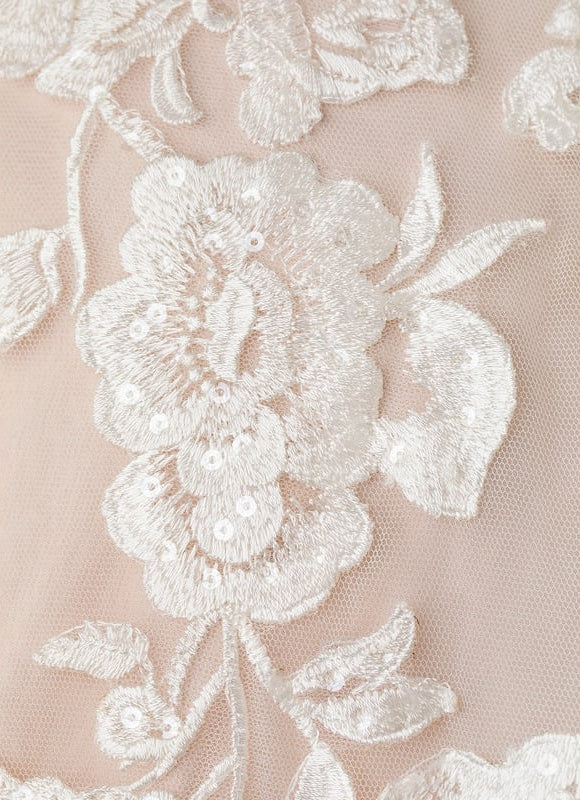 Robe Longue Ecru Dentelle - gallery 1