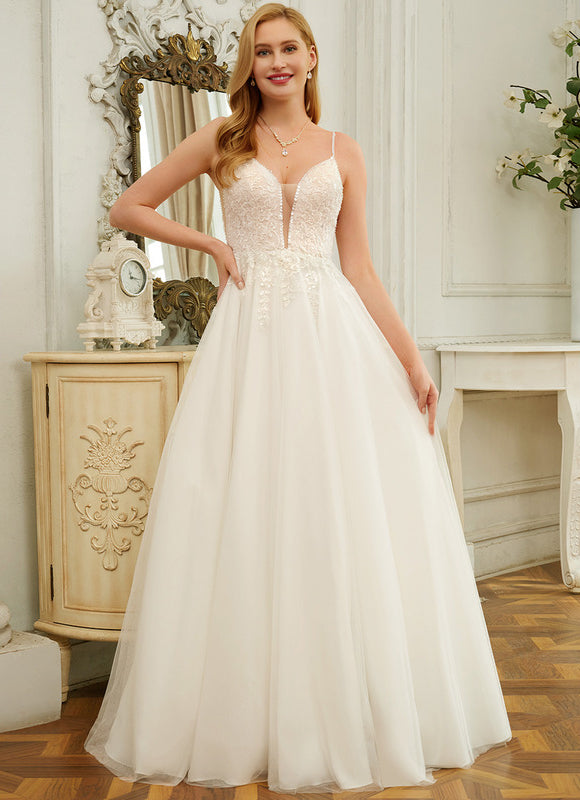 Robe Dentelle Éthérée Perlée - gallery 1