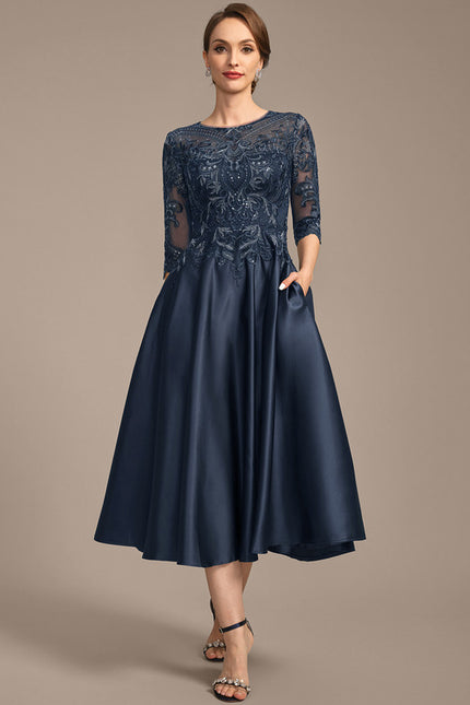 Robe Dentelle Mère Satinée Chic - gallery 2