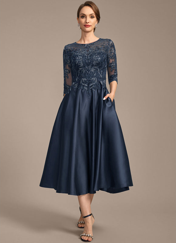 Robe Dentelle Mère Satinée Chic - gallery 2