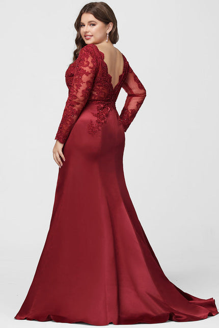 Robe Rouge Dos Nu Dentelle - gallery 9