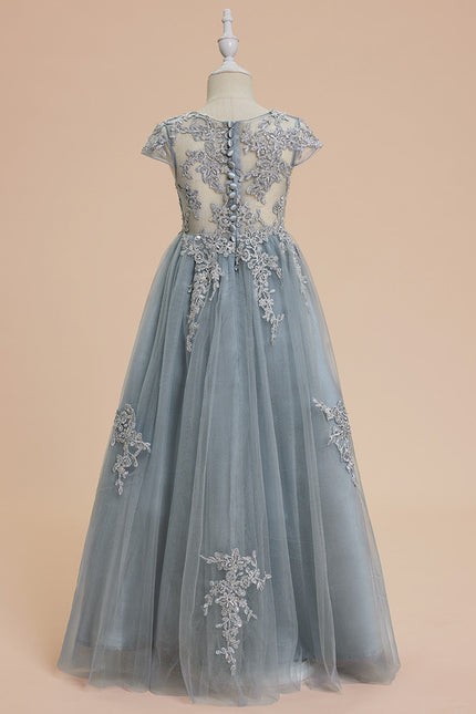 Robe Dentelle Nuptiale Enfant Tulle - gallery 4